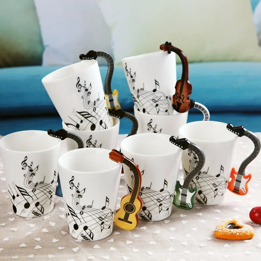 Tasse en céramique créative de style JEViolin, tasses à portée de lait de thé de café, poignée standard, cadeaux de nouveauté, mignon, 240ml