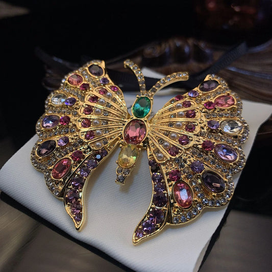 Broches papillon brillantes pour femmes unisexe beauté strass cristal insectes fête bureau broche broches cadeaux