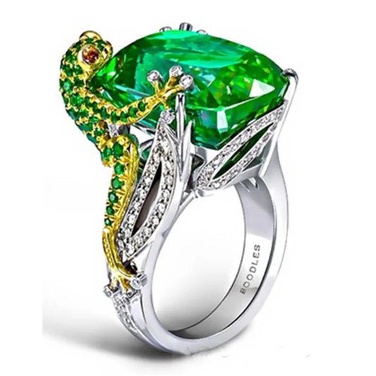 Bague Milangirl en Zircon Vert – Élégance et Raffinement pour Femme, Cadeau Idéal d'Anniversaire