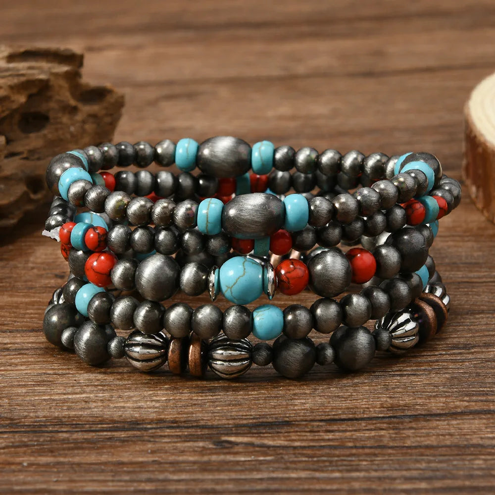 Chapeau de pays occidental tête d'animal feuille plume femmes Bracelets porte-bonheur femmes Bracelets en cuir hommes bracelet en gros bijoux cadeau