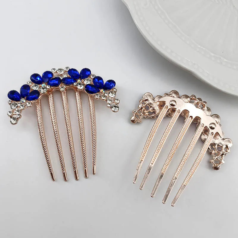 Peigne à cheveux en cristal pour femmes, pinces à cheveux décoratives en strass, couvre-chef rétro en métal, alliage de luxe, accessoires pour cheveux, bijoux cadeau