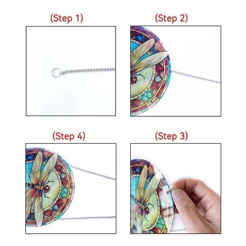 Décoration Vitrail Suspendue – Attrape-Soleil Coloré pour Jardin, Porche et Intérieur – Cadeau Idéal pour Maison et Événements