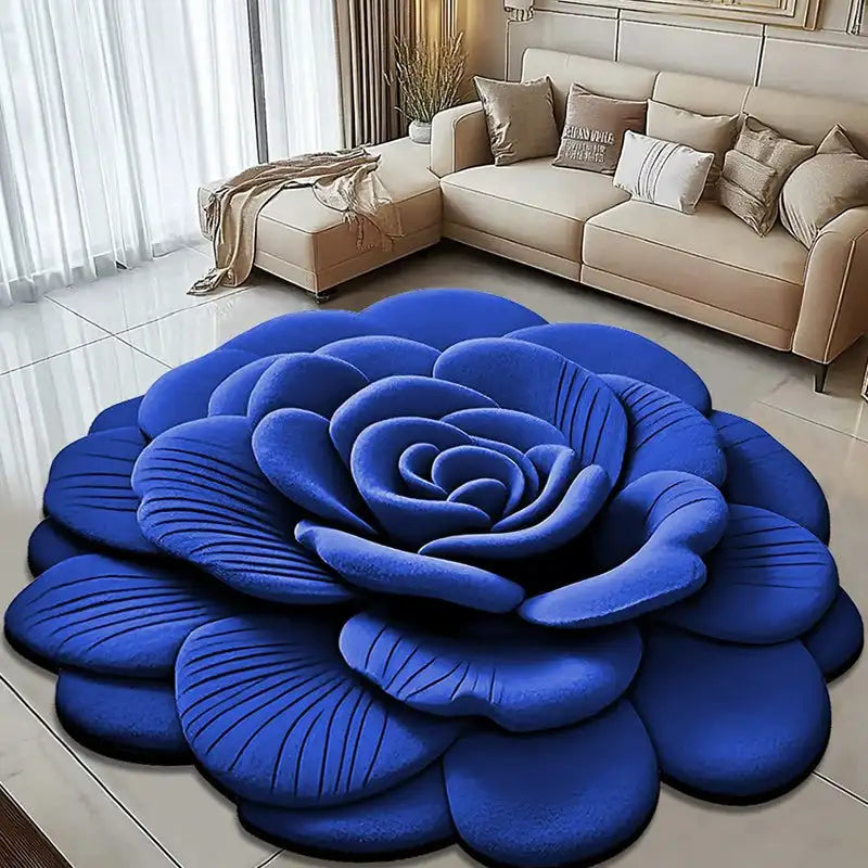 Tapis de sol en peluche florale et terre de diatomées, absorbant, antidérapant, pour salle de bain, motif de fleurs fraîches 3D, résistant à la saleté