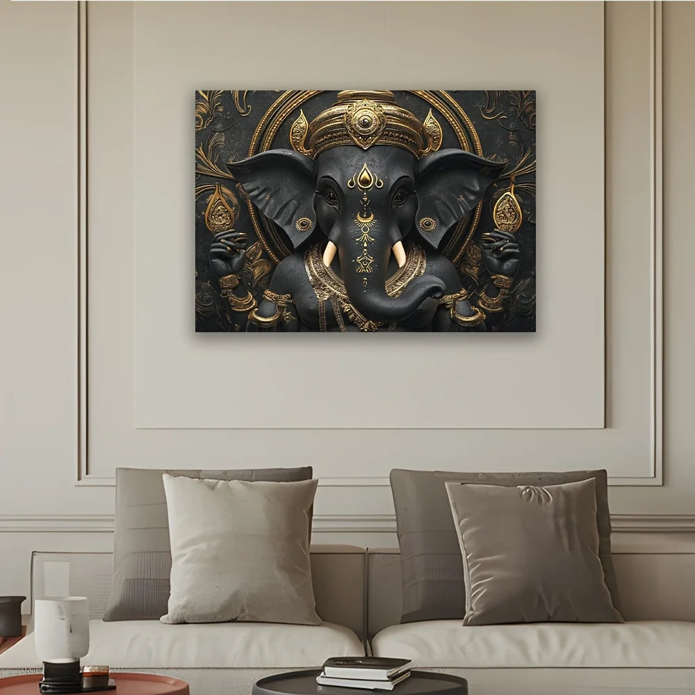 Tapisserie Ganesha 3D de luxe, 1 pièce, Design Ganesha vibrant, tenture murale en Polyester pour la décoration de la maison et du salon