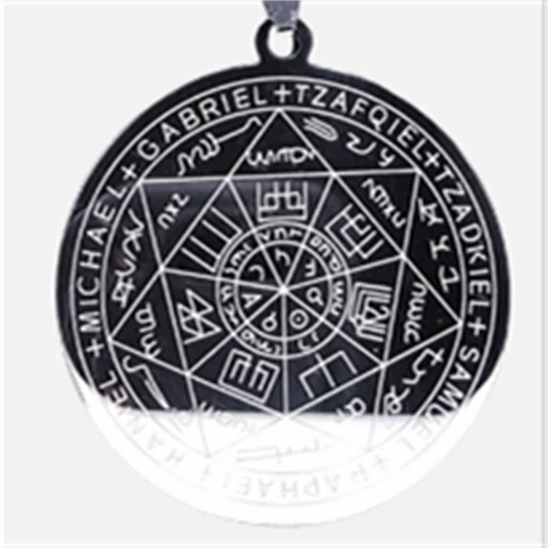 Colliers amulette des sept archanges en acier inoxydable pour hommes, collier Talisman sceau de salomon, bijoux de Protection