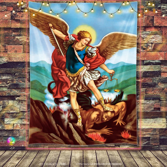 Tapisserie murale suspendue de jésus, vierge marie, accessoire esthétique d'ange décoratif pour la maison, style bohème, décor de salle du Christ
