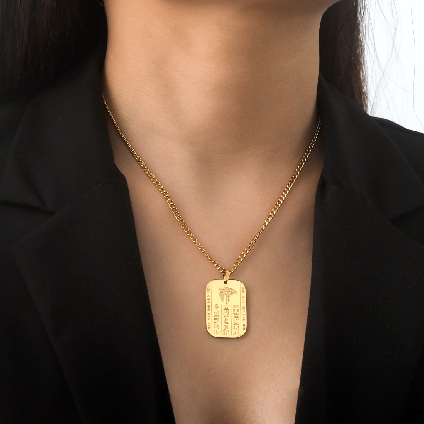 LIKGREAT – collier de déesse de la mythologie égyptienne ancienne pour hommes, amulettes de Protection de la mort, œil d'horus, bijoux en acier inoxydable