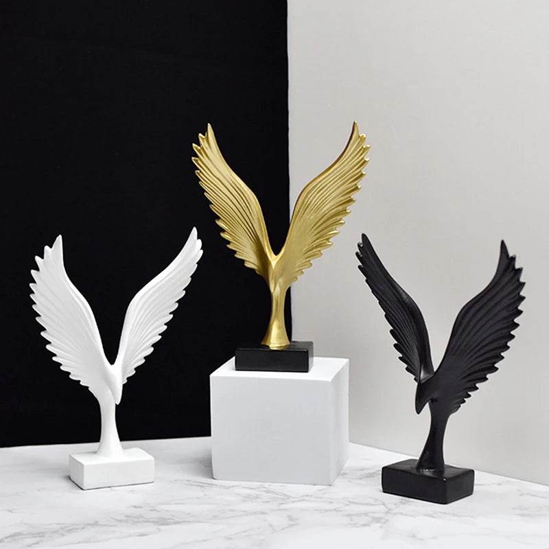 Statue européenne d'aigle/aile d'ange, figurine en résine, collection d'épandage Dapeng l'inventaire pour meuble TV, décoration de la maison