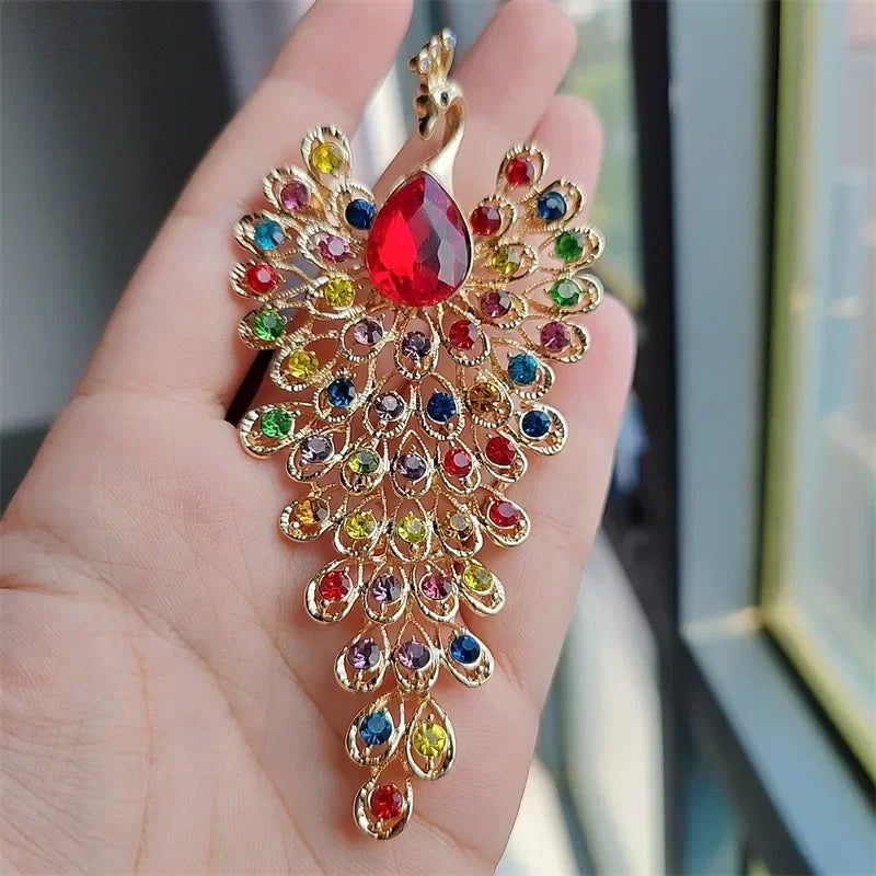 Femmes mode strass paon broche phénix vêtements accessoires broches
