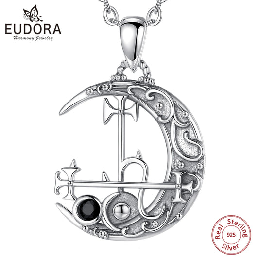 Eudora 925 argent Sterling Lilith lune collier pour femmes homme Vintage démon Lilith Sigil pendentif personnalité bijoux cadeau de fête