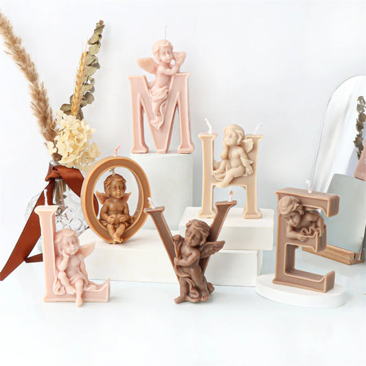 Moule en silicone aile de garçon 3D, figurine de chérubin, statue de coeur d'amour, moule religieux de Pâques, pièce maîtresse de mariage à la maison, outils d'ange bébé
