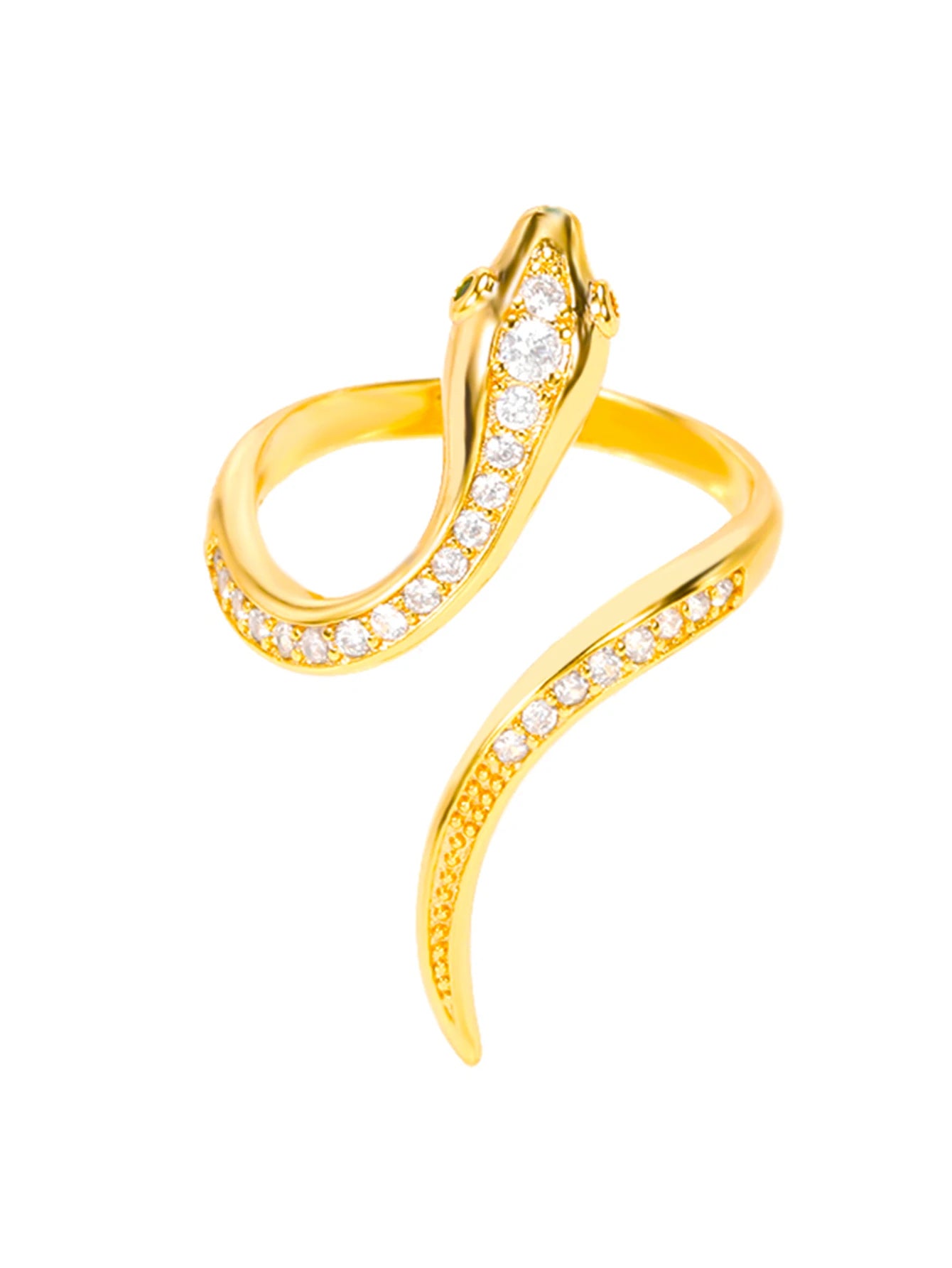 Bague Serpent Réglable en Acier Inoxydable Plaqué Or 316L – Style Gothique Vintage Unisexe