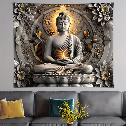 Grand tapisserie de bouddha lotus yoga méditation tapisserie lotus foncé adapté à la chambre salon dortoir décoration