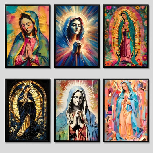 Vierge Marie Art Madame Guadalupe toile peinture affiche Kraft Club Bar papier Vintage affiches mur Art peinture chambre étude