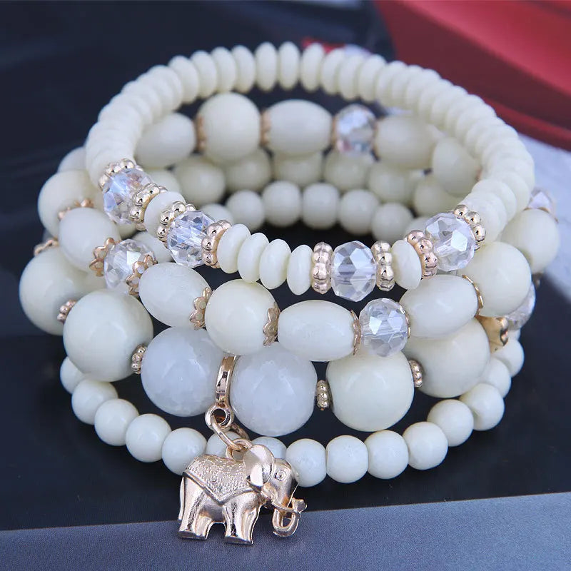 DIEZI bohème rose perles de cristal coeur bracelets porte-bonheur femmes filles ethnique arbre de vie breloque Bracelet Pulseira Feminina