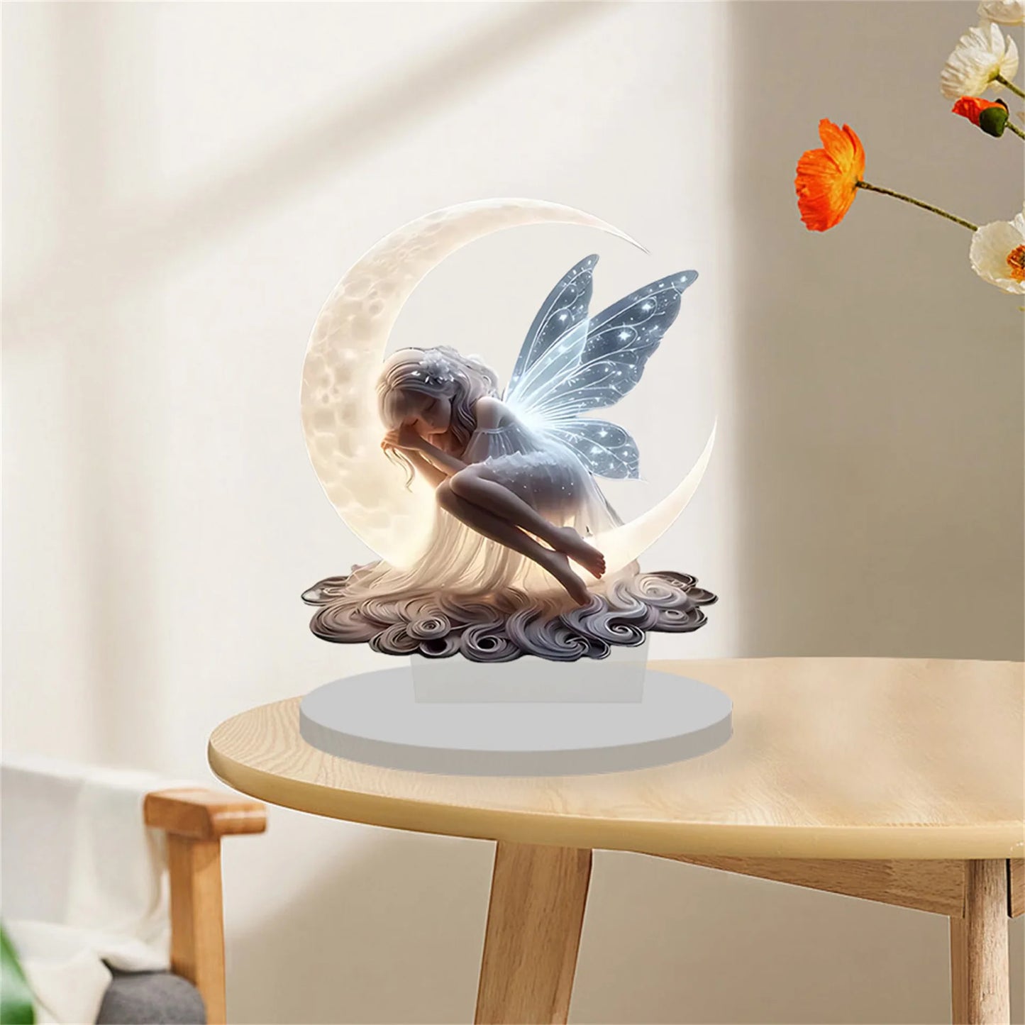 1 morceau d'ornements de décoration de fée en forme de croissant de charme - décoration de cuisine et de bureau. Le cadeau parfait