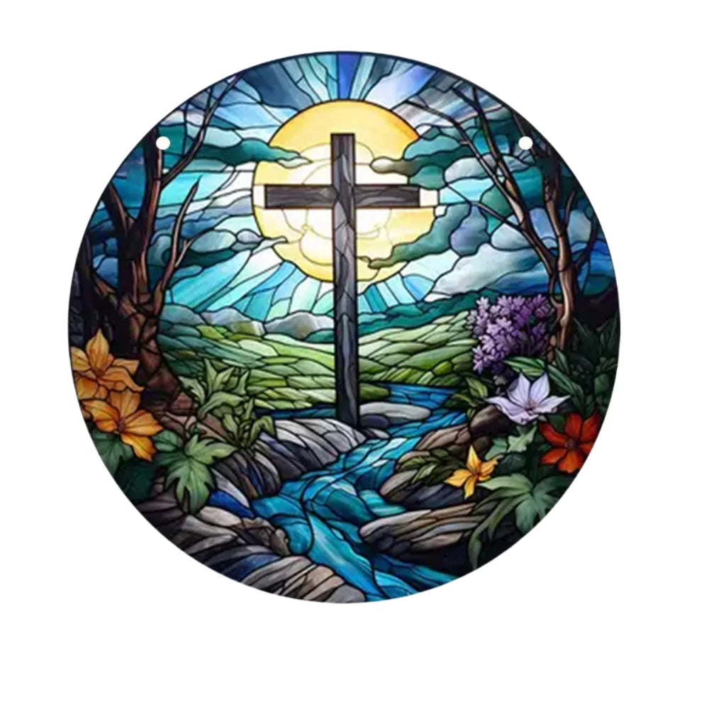 Attrape-soleil de Jésus religieux en acrylique Art déco, plaque murale polyvalente, panneau décoratif pour la maison et le jardin