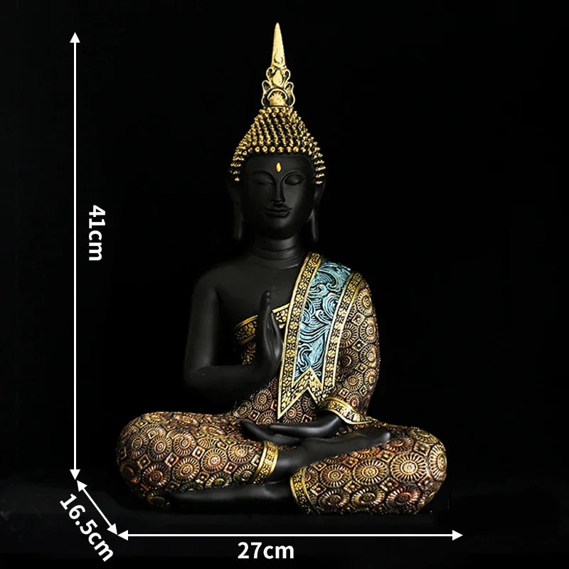 Grande Statue de Bouddha, Poisson Mystérieux, Décoration Précieuse, Mini Figurine Bouddhiste, Décor de Bureau, Ornement, Sculpture Peinte à la Main, Grès