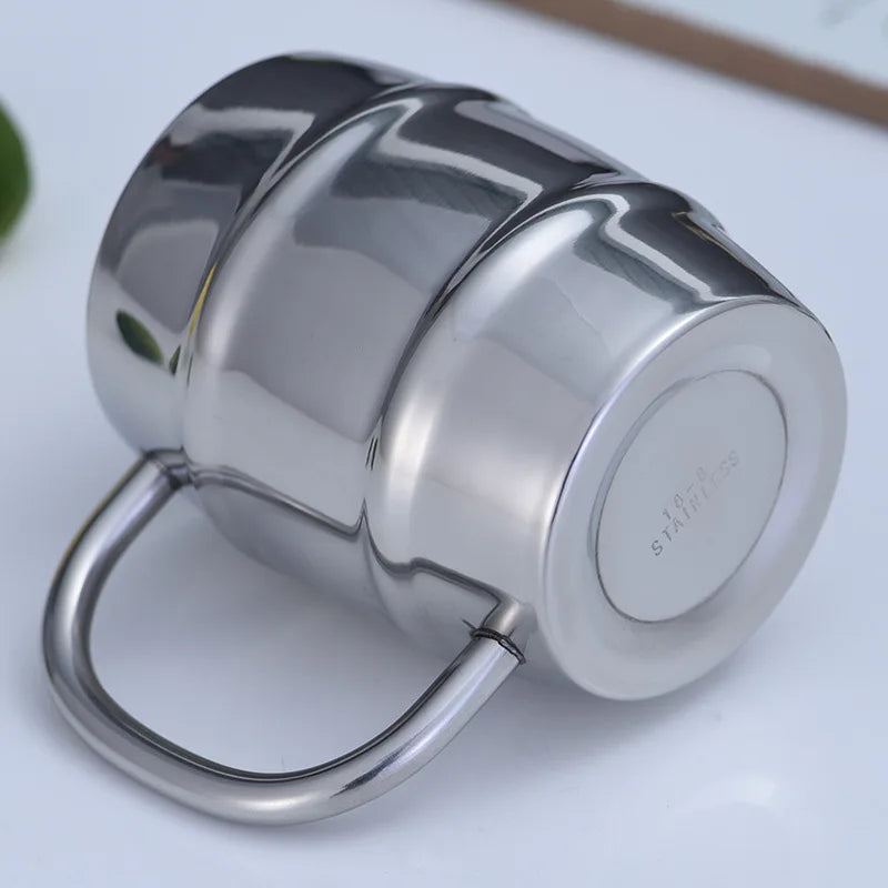 Double tasse à bière en acier inoxydable de 500/450ml, tasse à café occidentale de Camping en plein air avec poignée, tasses d'eau portables isolées