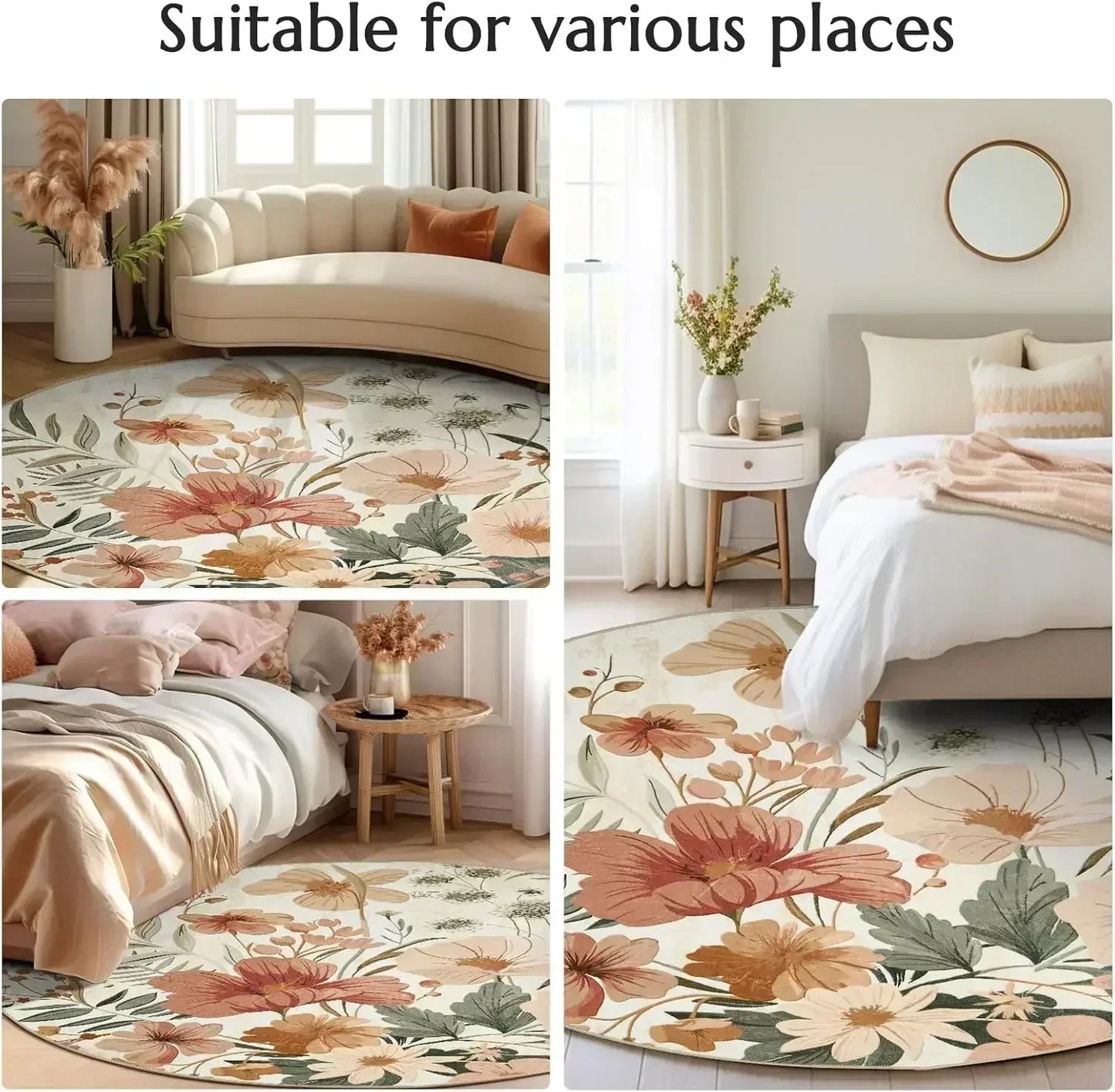 Tapis de Yoga Mandala coloré, pour salon, chambre à coucher, chevet, canapé, zone de salon, tapis de sol, lavable en Machine