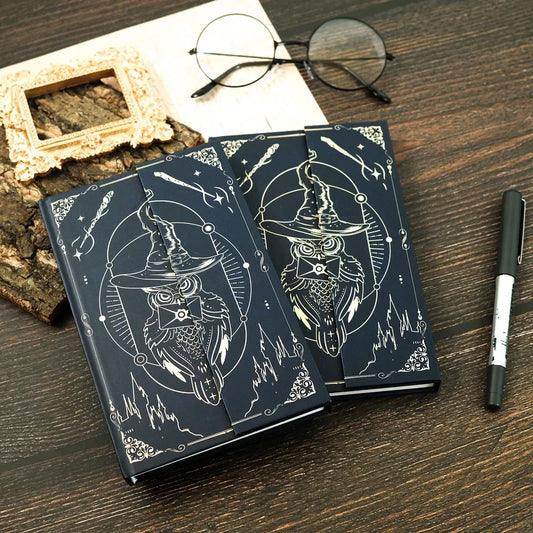 Carnet Vintage Hibou Européen avec Boucle Magnétique – Cahier de Réunion et Manuel Étudiant Élégant