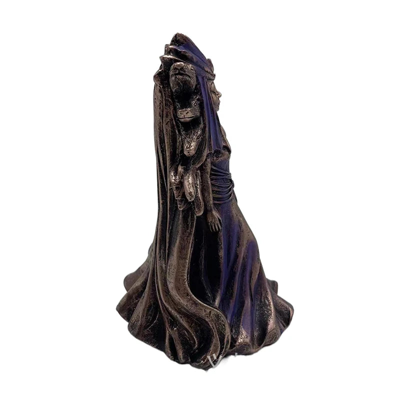 Hecate-Statue de Déesse Grecque de la Magie avec ses Chiens, Figurine d'Art Moderne, Sculpture de Sorcière en Résine, Décoration de Salon et de Maison