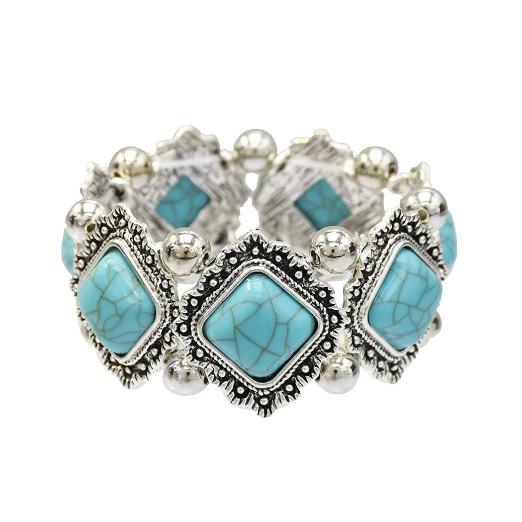 Bracelet ethnique Tribal bohème indien Vintage Turquoise gitane Boho Bracelet Festival voyage femmes hommes bijoux africains turcs