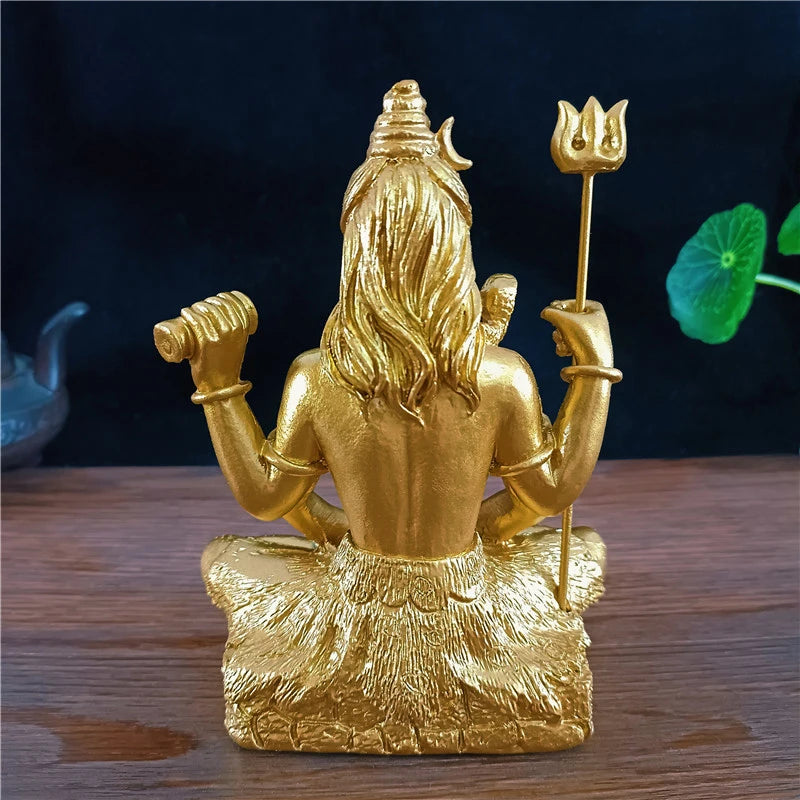 Statue de Shiva dorée hindoue Ganesha Vishnu, Figurine de bouddha, Sculpture, décoration de salle, bureau, maison, dieu indien, artisanat Feng Shui