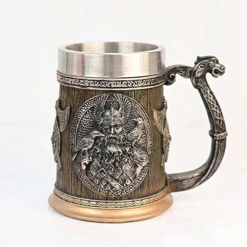 Tasse gothique en forme de crâne, accessoires de Bar, tasse en résine 3D, tasse en résine en acier inoxydable, verres de fête Viking, Tankard de bière, décoration de maison, usage domestique