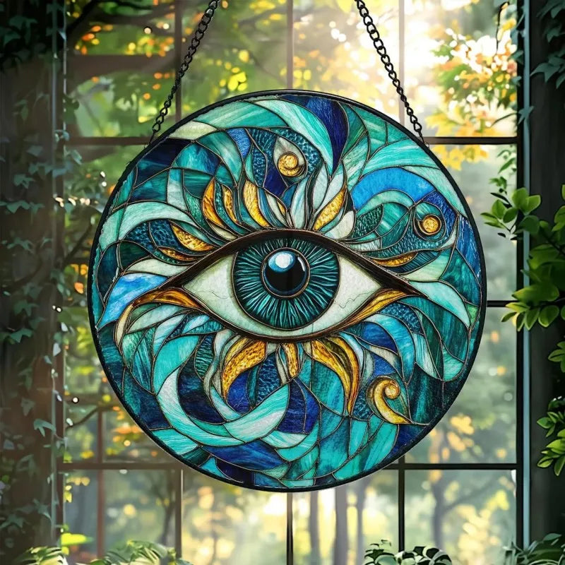 Attrape-soleil en verre contre le mauvais œil, acrylique, porte-bonheur, breloque ronde, décor de fenêtre, décor mural de porche, décor à la maison