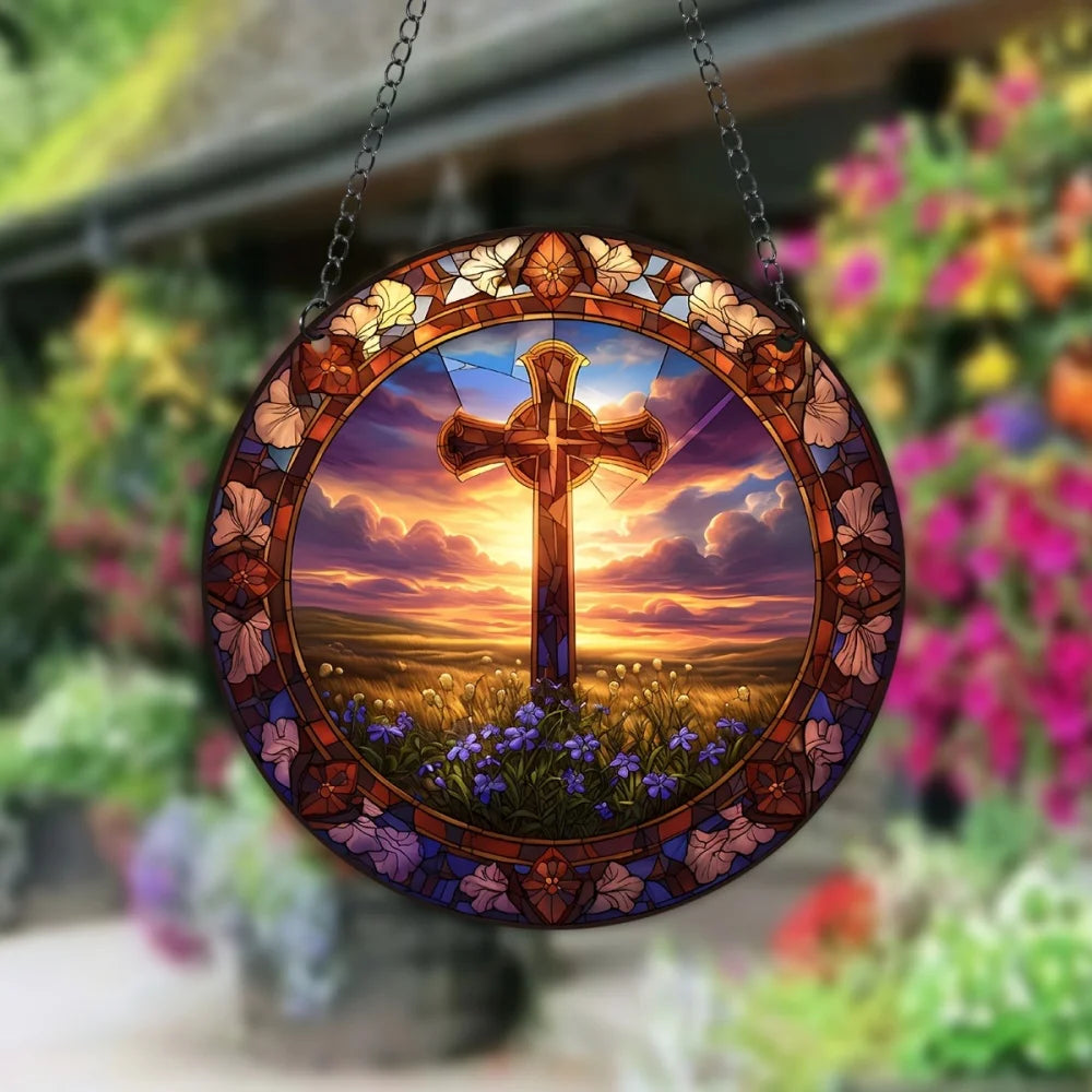 Attrape-soleil de Jésus religieux en acrylique Art déco, plaque murale polyvalente, panneau décoratif pour la maison et le jardin