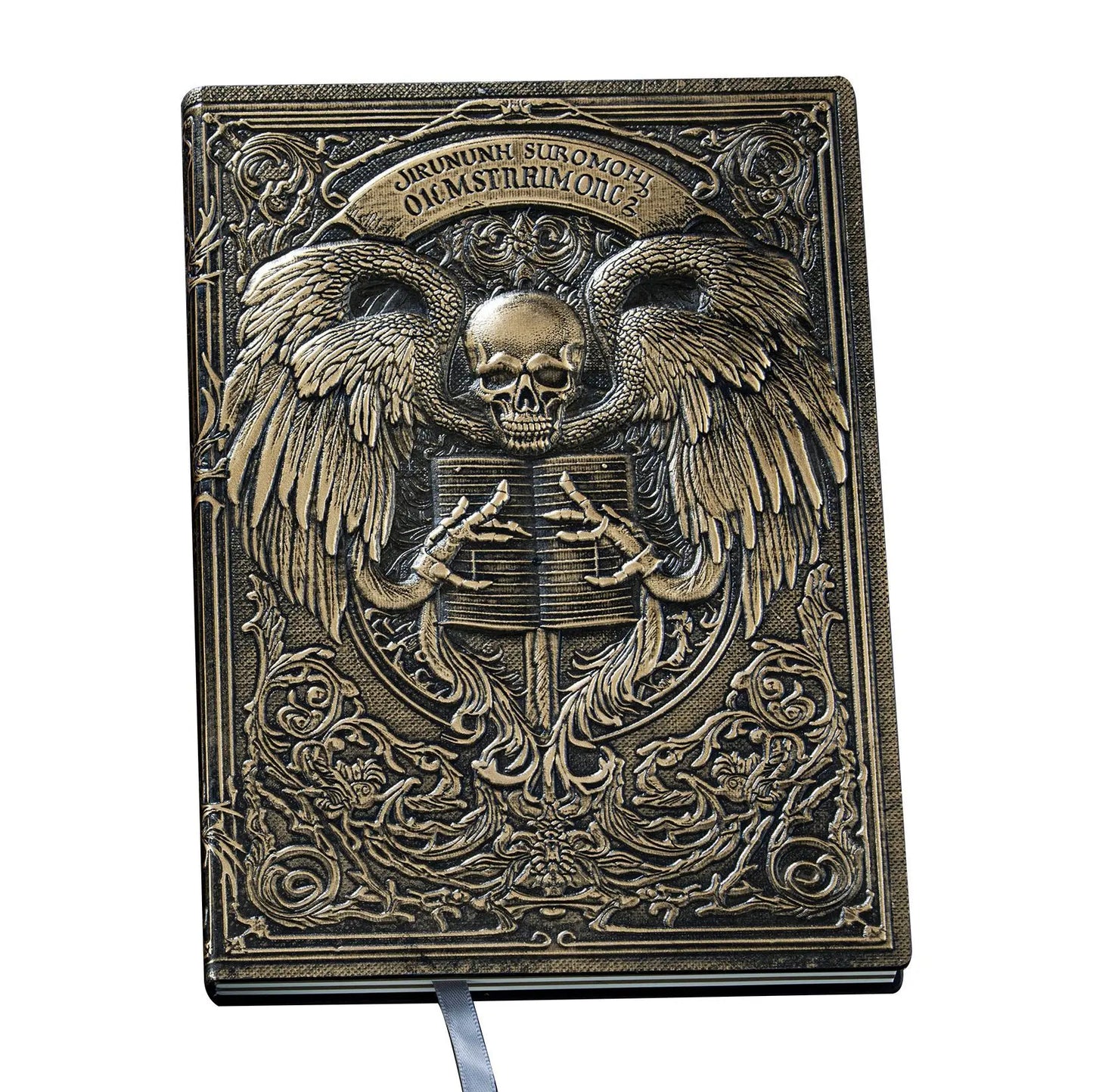 Carnet gothique d'ange de mort, thème sombre, Journal gravé, motif de crâne, cadeau d'écriture pour les fans d'horreur, article de collection pour Halloween