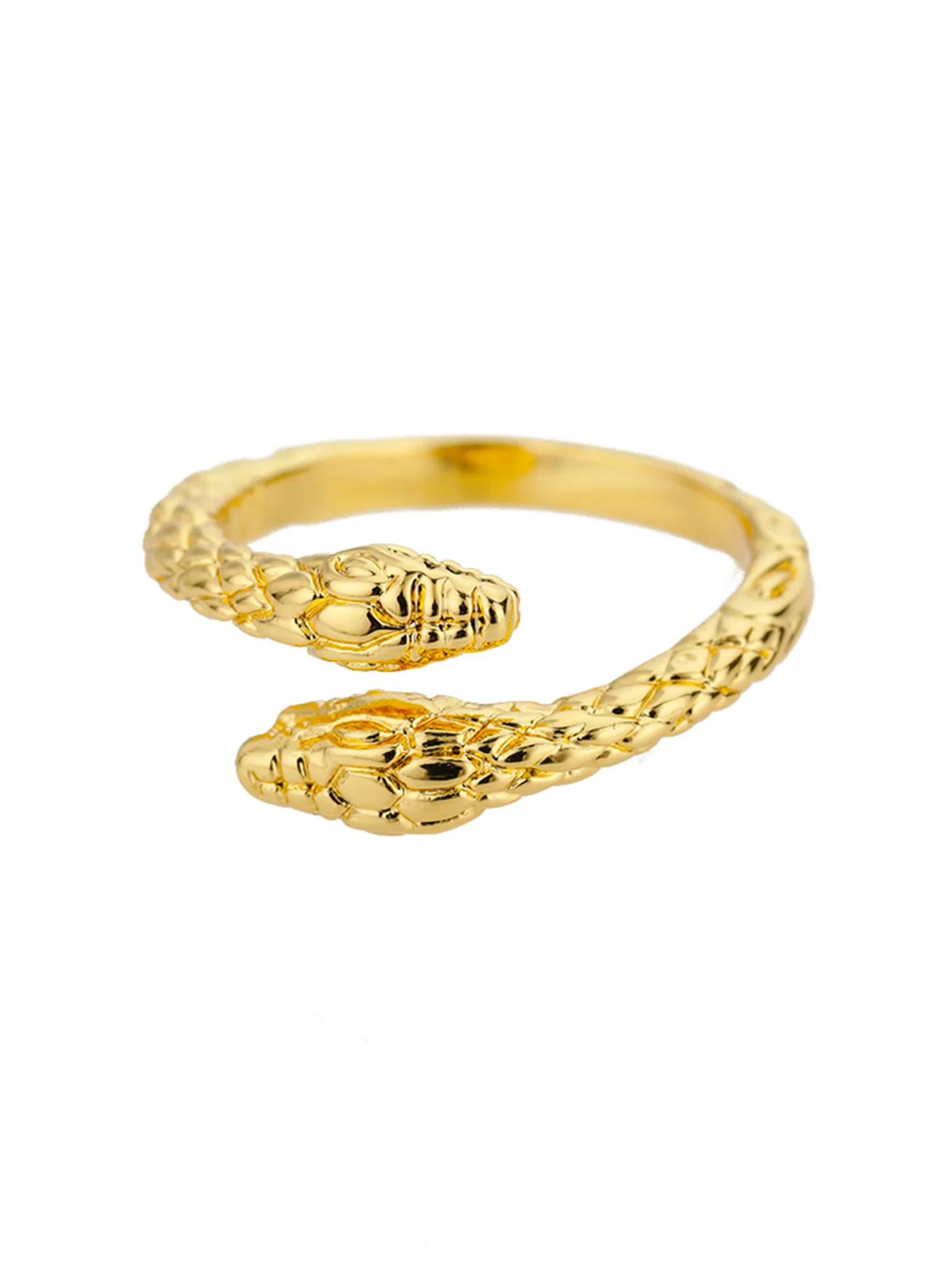 Bague Serpent Réglable en Acier Inoxydable Plaqué Or 316L – Style Gothique Vintage Unisexe