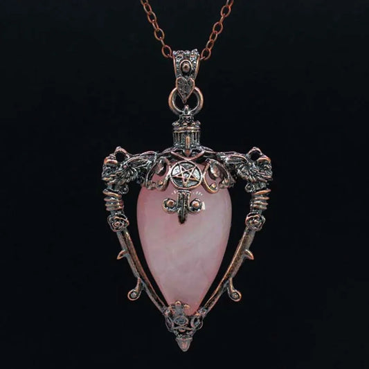 Collier pendentif en cristal goutte d'eau pour hommes et femmes, Quartz rose naturel, Onyx, Lapis Lazuli, Opale, Bijoux en pierre antique, Alanding Yst