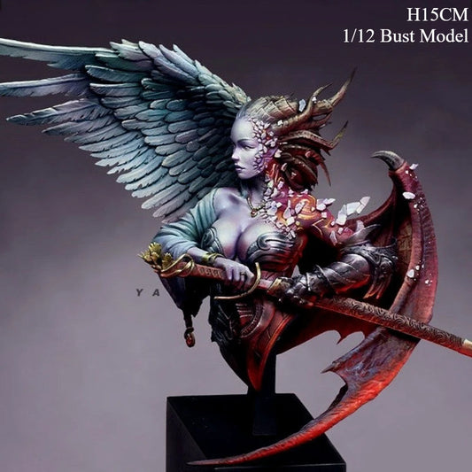 Buste d'ange de l'enfer en résine blanche, modèle de buste à assembler et à coller par vous-même, bricolage, coloriage, Figurines amusantes, 1/12