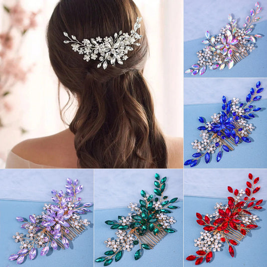 Peigne à cheveux en perles de cristal pour femmes, biscuits, fleur, cuir chevelu, épingle à cheveux, patients, mariage, sauna, bande, diadème, bijoux, accessoire