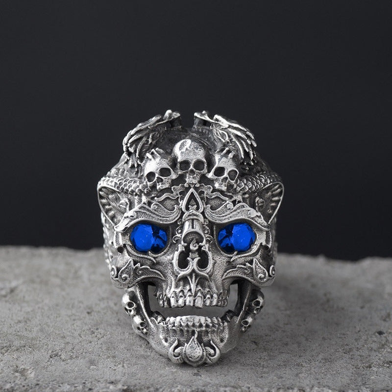 Bijoux Crâne Anneau Tête Mâle Rock Gothique