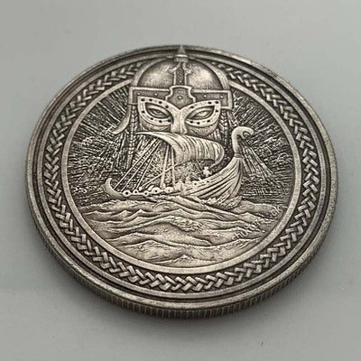 Wandering Coin Sea Sailing Goddess Brass Old Silver Commemorative Medallion Craft Copper Silver