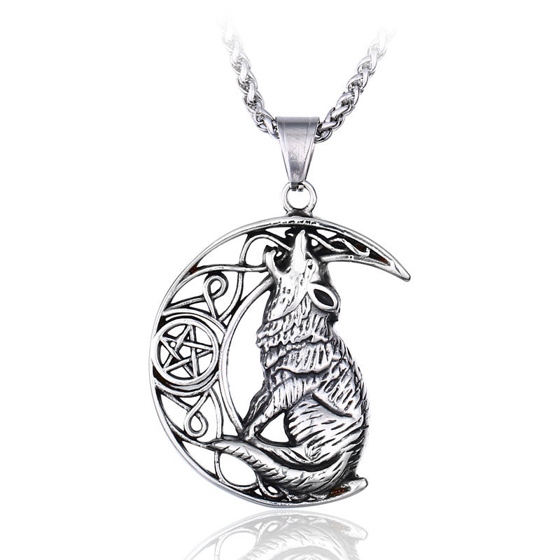 Viking Wolf Stainless Steel Punk Pendant
