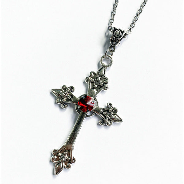 Cross Diamond Pendant Jewelry Necklace Punk Charm Fashion Gift
