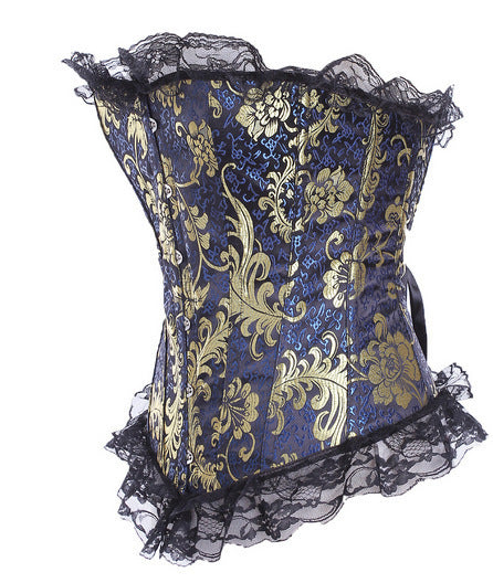 Women's Plastic Lace Blue Court Corset