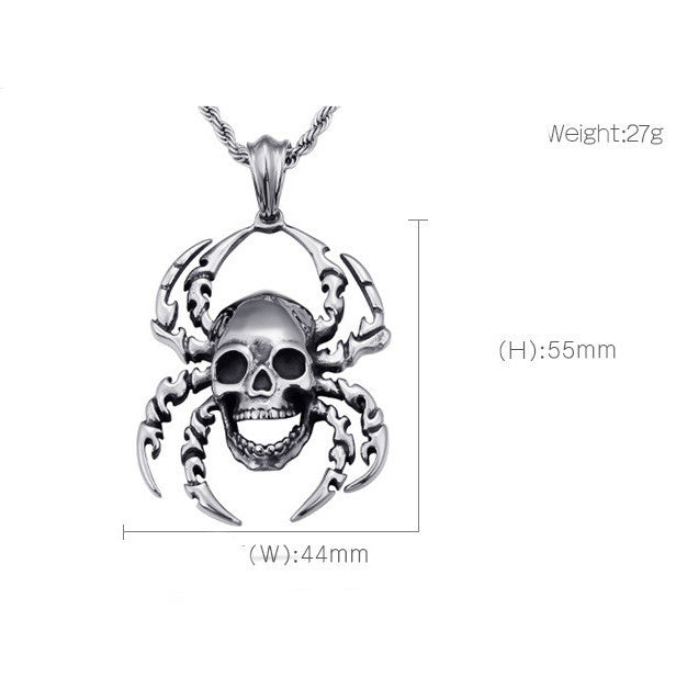 Vintage Punk Titanium Steel Spider Pendant
