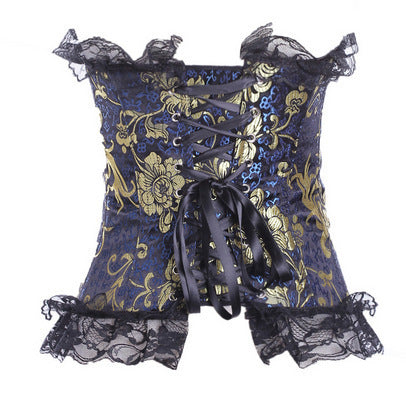 Women's Plastic Lace Blue Court Corset