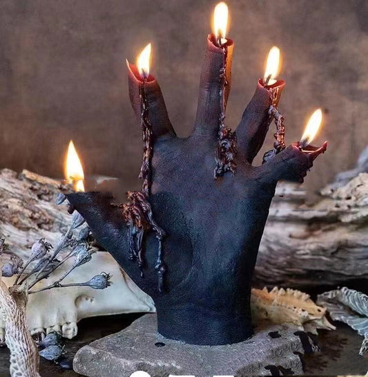 Resin Crafts Candle Vessel Horror Devil Hand Five Lamp Wick Candlestick