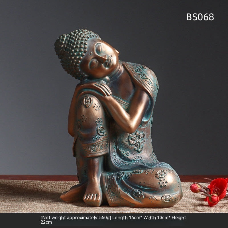 Résine Zen Bouddha Statue Pot de fleur Cour Paysage Balcon Mise en page Jardin Décoration