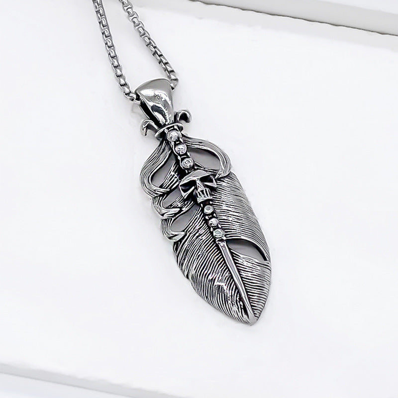 European And American Retro Nordic Style Celtic Knot Cultural Symbol Stainless Steel Titanium Steel Pendant Necklace