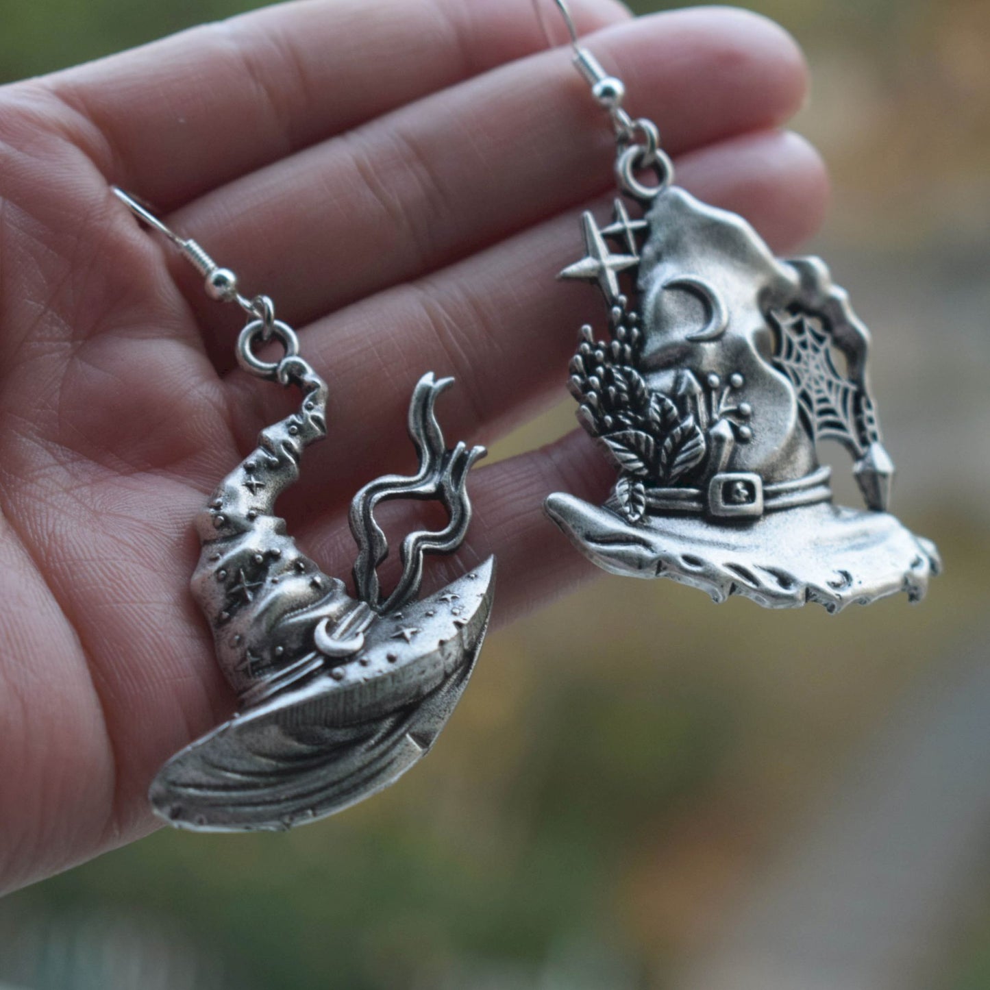 Halloween Gothic Mysterious Magic Hat Earrings