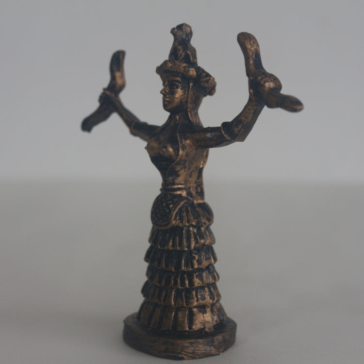 Greek Characters Snake Goddess Psychological Sand Table Resin Ornaments