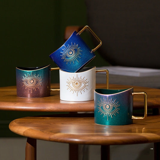 Ceramic Mug Gold-painted Coffee Home Breakfast Creative Gift