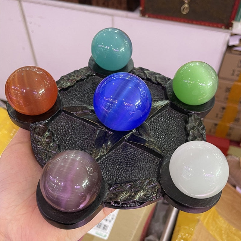 Pentagonal Crystal Ball Star Base Ornaments Resin Crafts